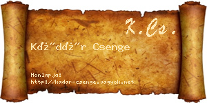 Kádár Csenge névjegykártya